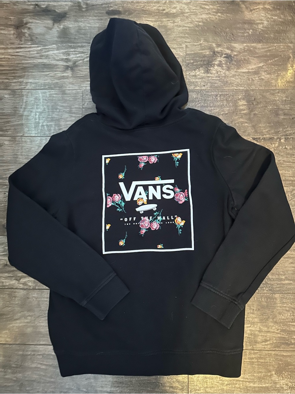 Vans Black Floral Logo Hoodie